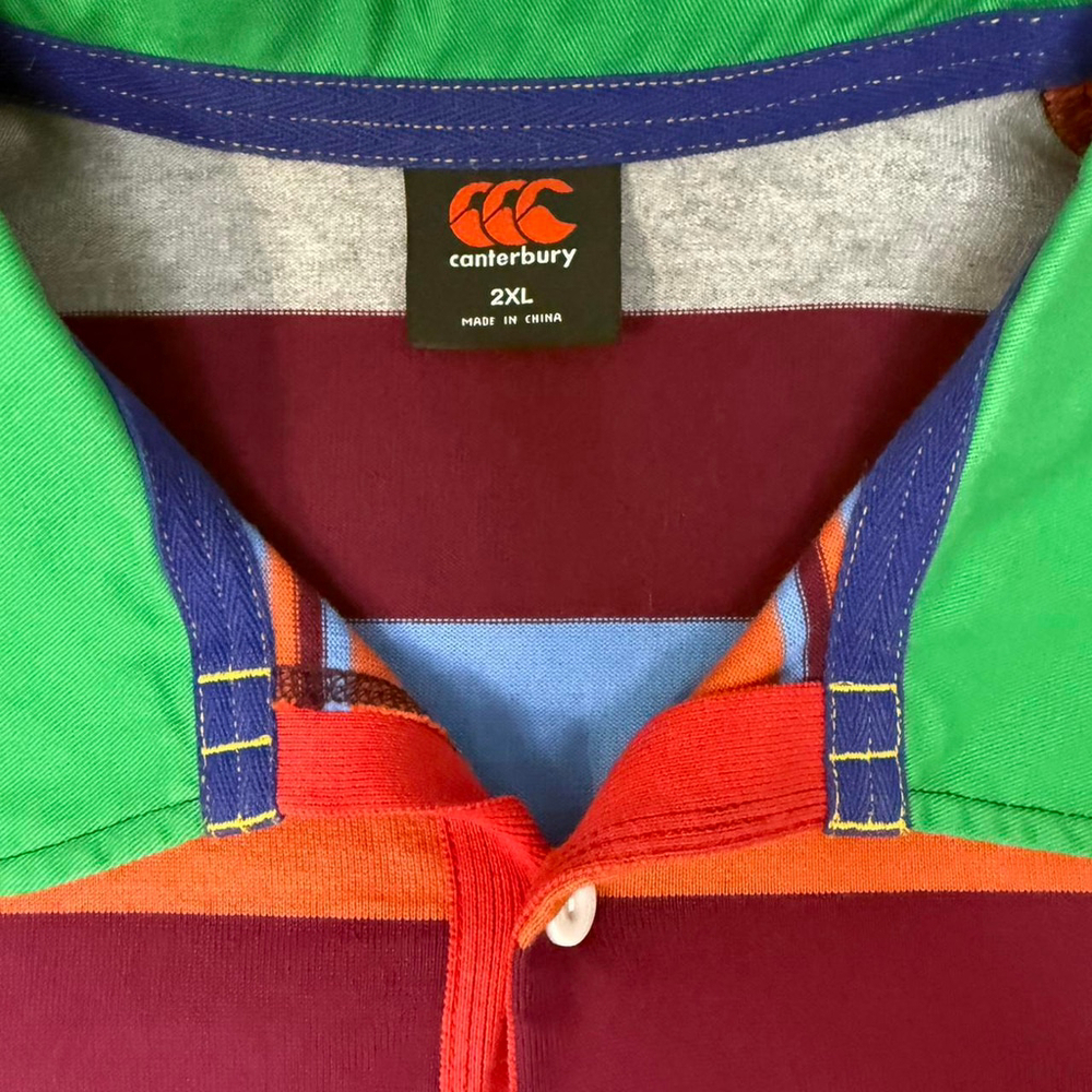 Canterbury of New Zealand Striped Rugby Polo Shirt - 2XL - Picture 6 of 8